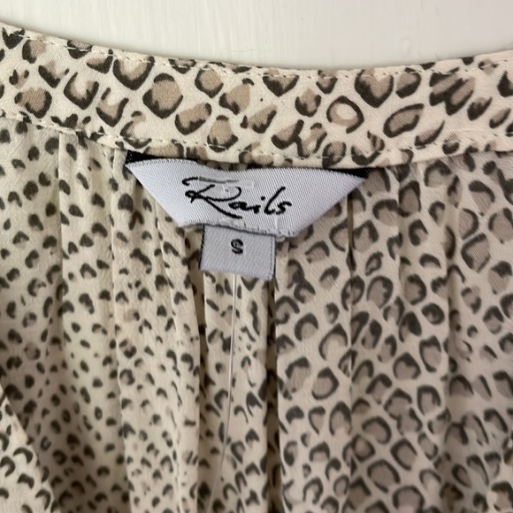 Rails Tan & Cream Jasmine Smocked Long Sleeve Dress in Snakeskin - Picture 12 of 16